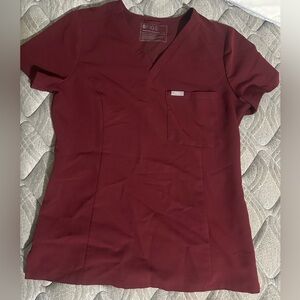 Catarina one pocket scrub top burgundy.Barely used scrub top .